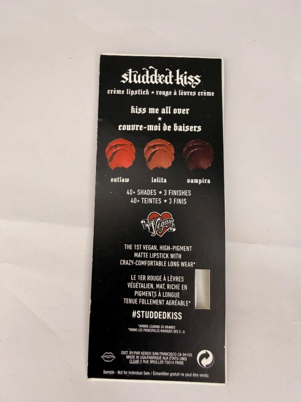 Kat Von D Studded Kiss Creme Lipstick Sample Set Outlaw Lolita Vampira NEW - Picture 2 of 2